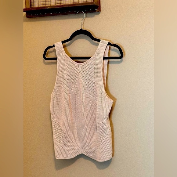 Ribbed High Neck Curved Hem Sweater Tank - Picture 1 of 3